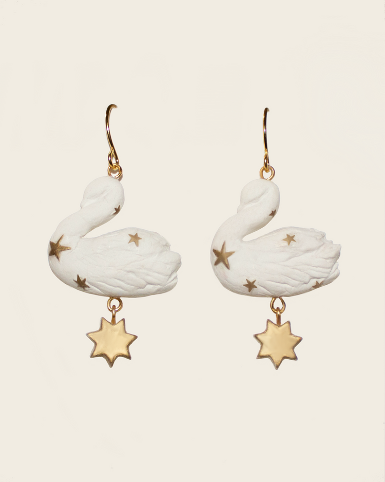 Celestial Swan Earrings