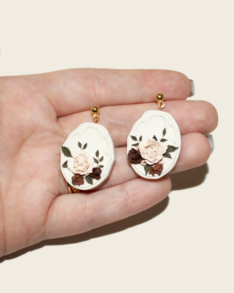 Fall Peony Bouquet Earrings