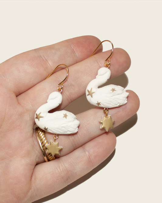 Celestial Swan Earrings