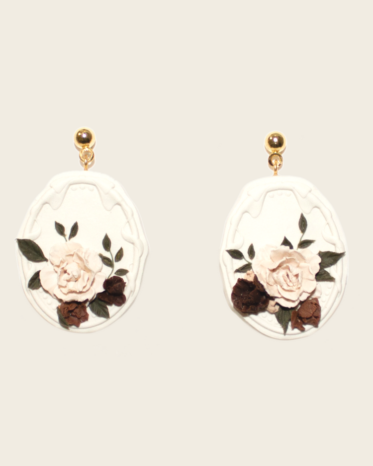 Fall Peony Bouquet Earrings