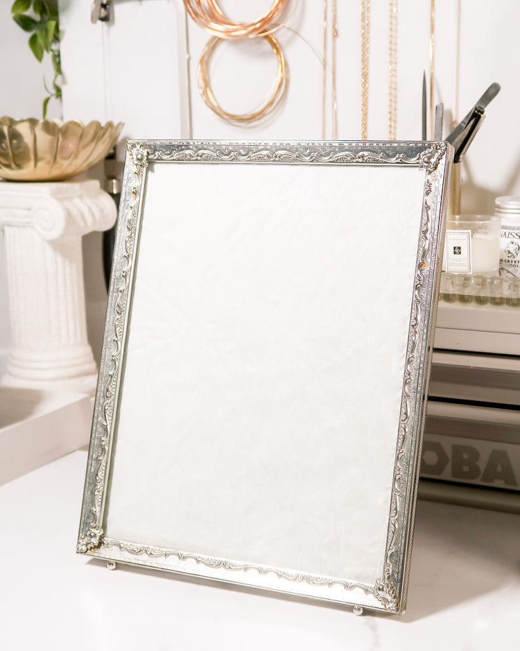 Large Vintage Silver Ornate Frame | Custom Bouquet Spot