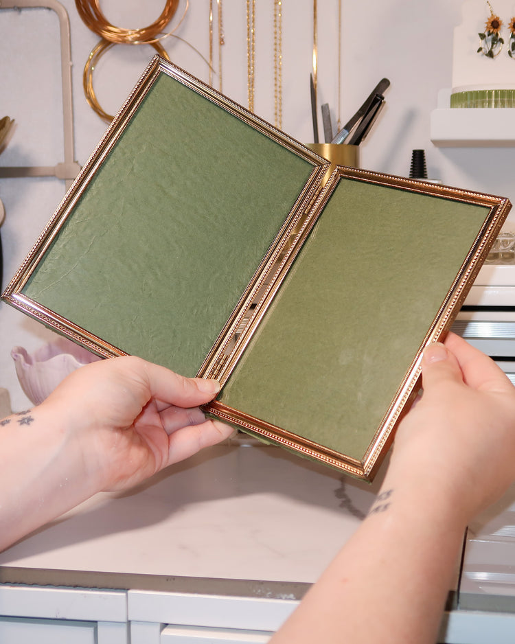 Vintage Double-Pane Frame | Custom Bouquet Sculpture