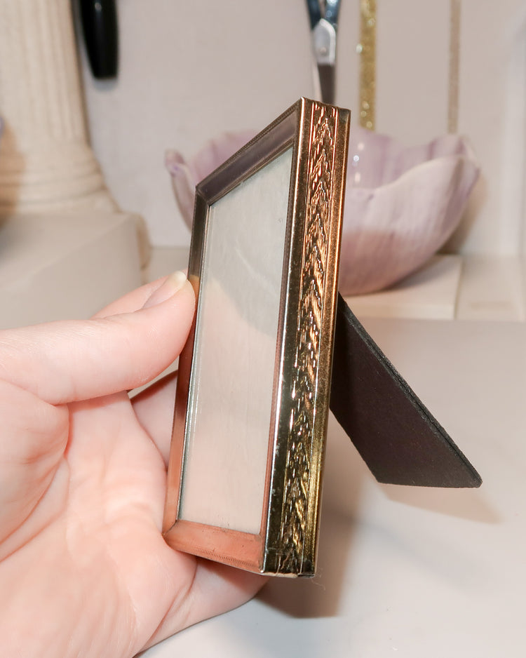 Vintage Mini Ornate Champagne- toned Frame | Custom Bouquet Spot