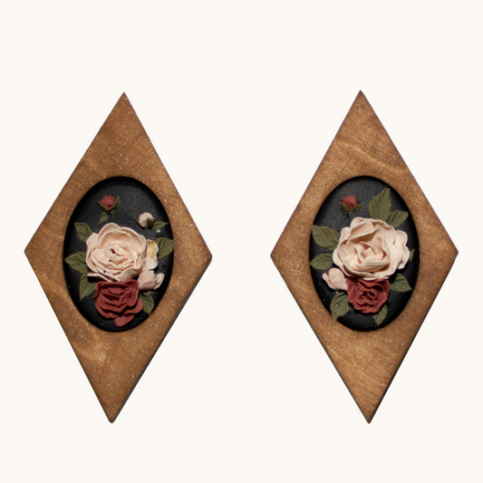 Diamond Framed Bouquet Earrings