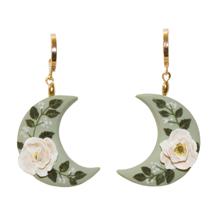 No. 20 | Floral Moon Earrings