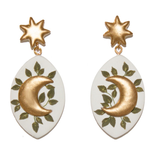 No. 21 | Foliage Moon Earrings