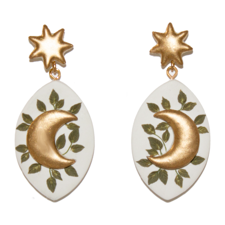 No. 21 | Foliage Moon Earrings