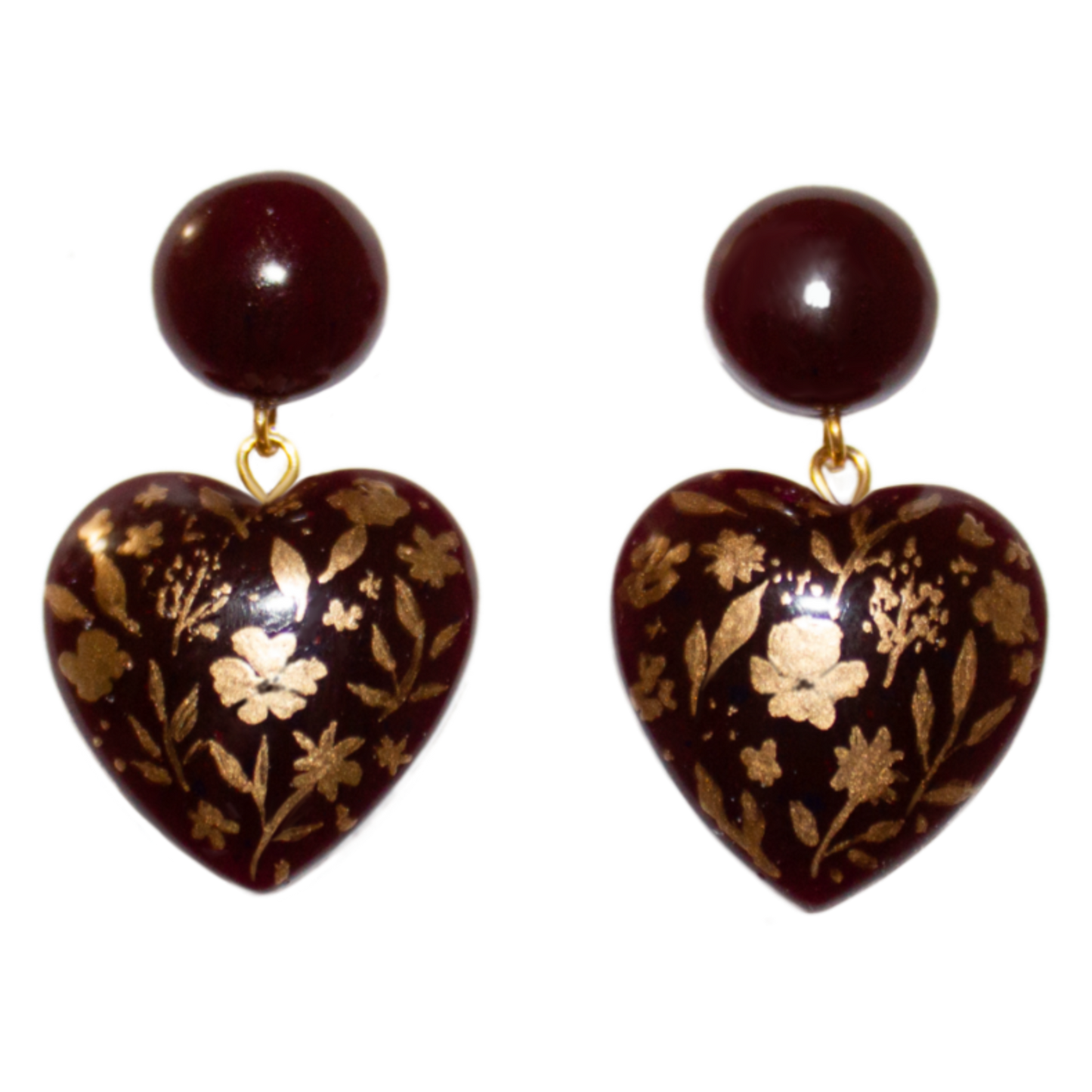 No. 6 | Hand Painted Heart Earrings