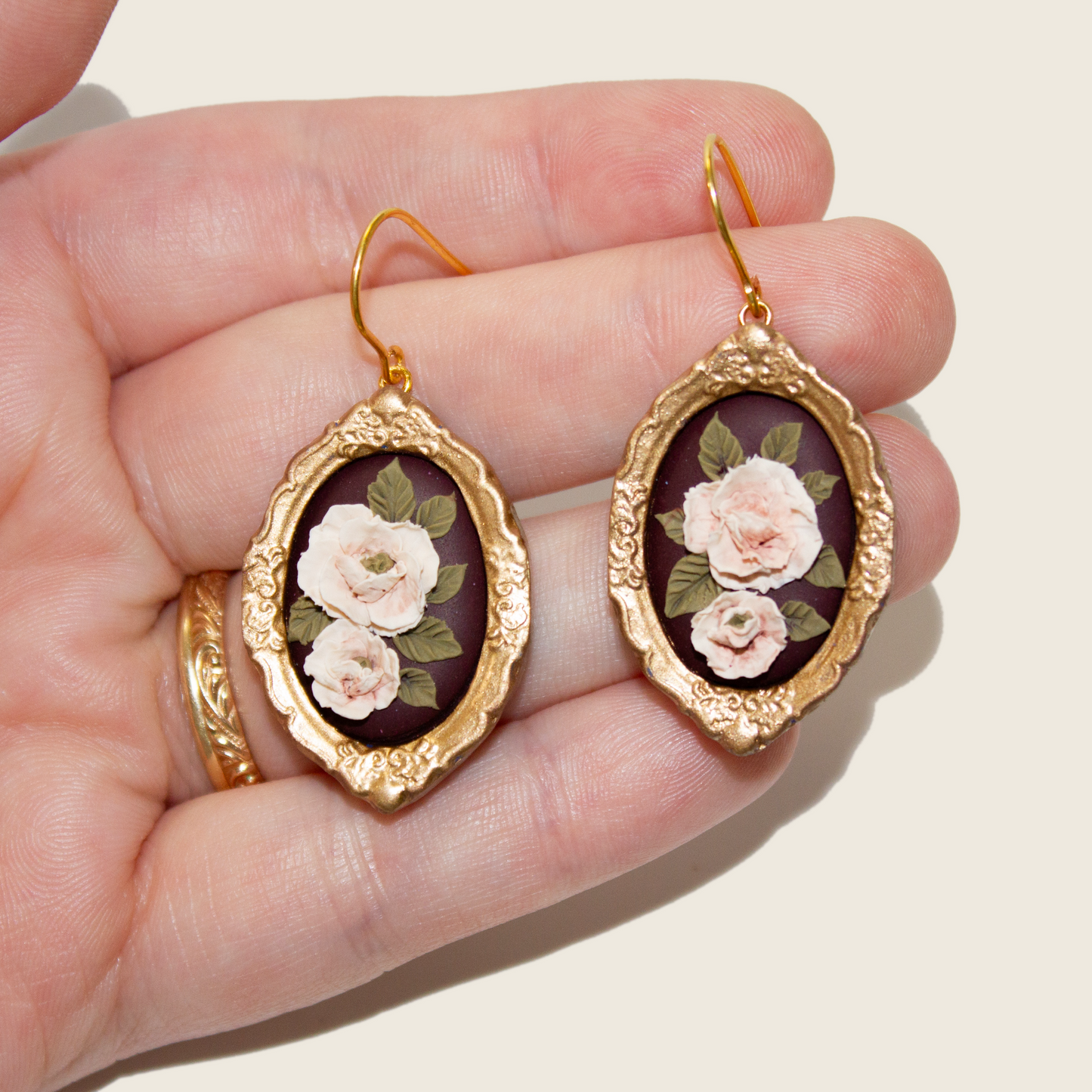 No. 4 | Framed Peony Earrings