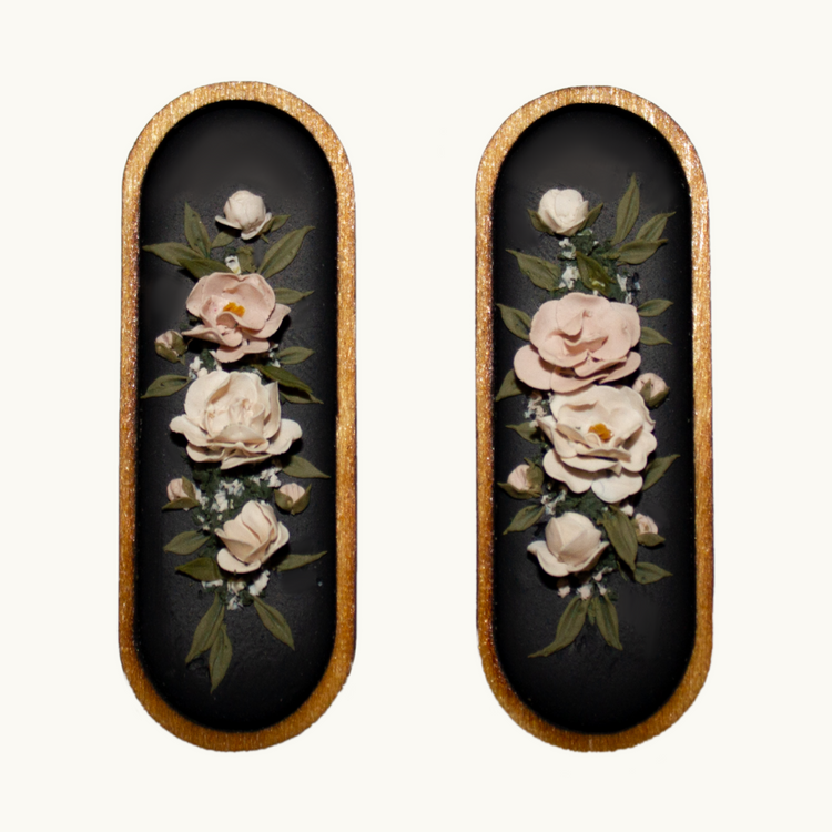 Framed Peony Bouquet Earrings