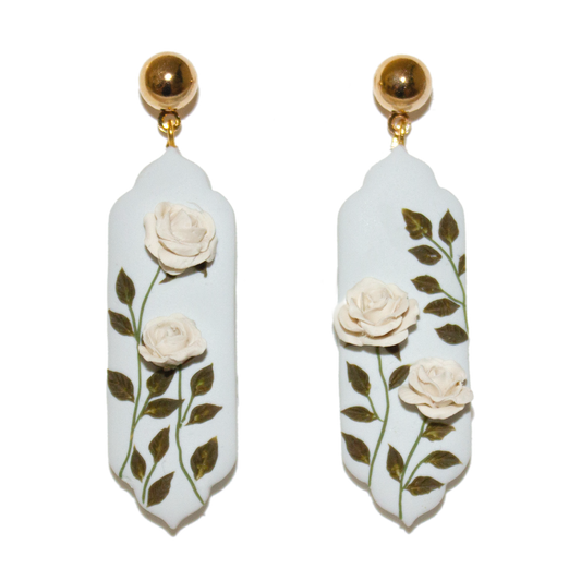 19 | Powder Blue Rose Garden Earrings