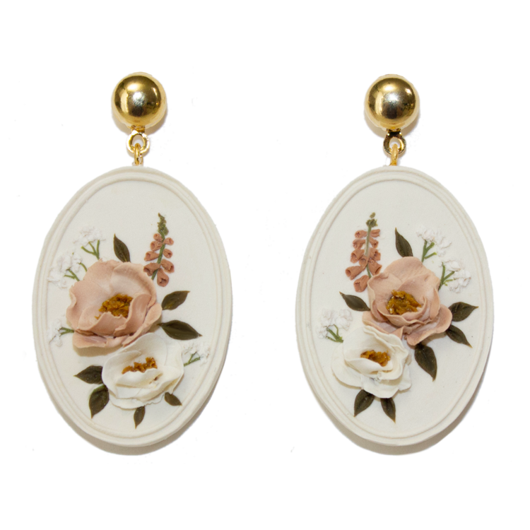 09 | Peony + Foxglove Bouquet Earrings