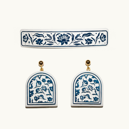 Blue Floral Earring Set  | July 2024