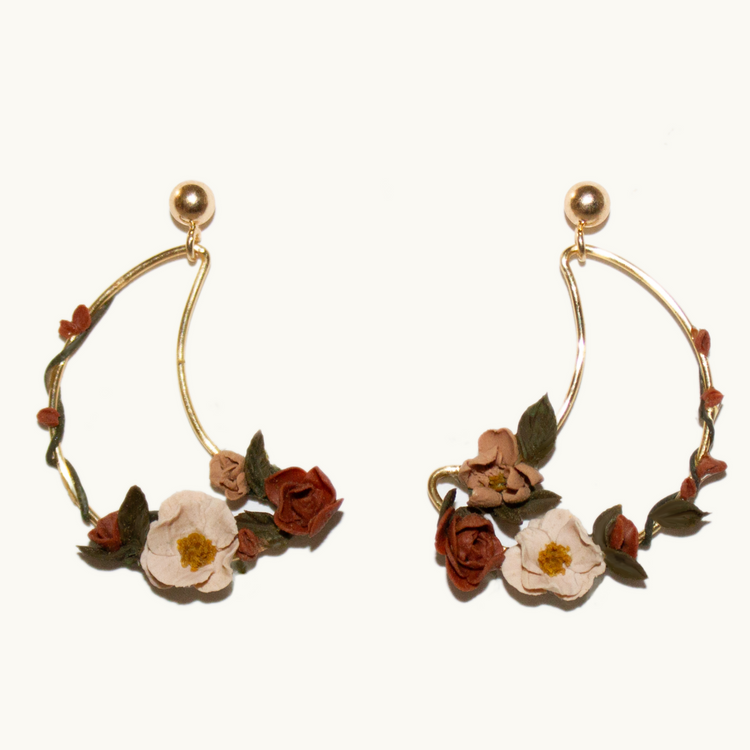 Floral Moon Earrings  | July Mini-Drop