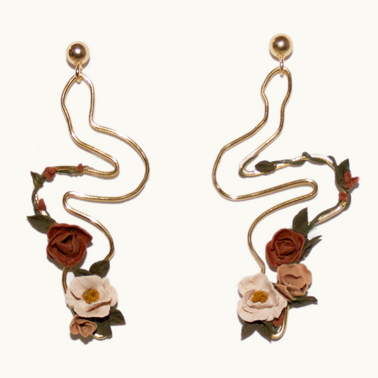 Floral Snake Earrings  | July Mini-Drop