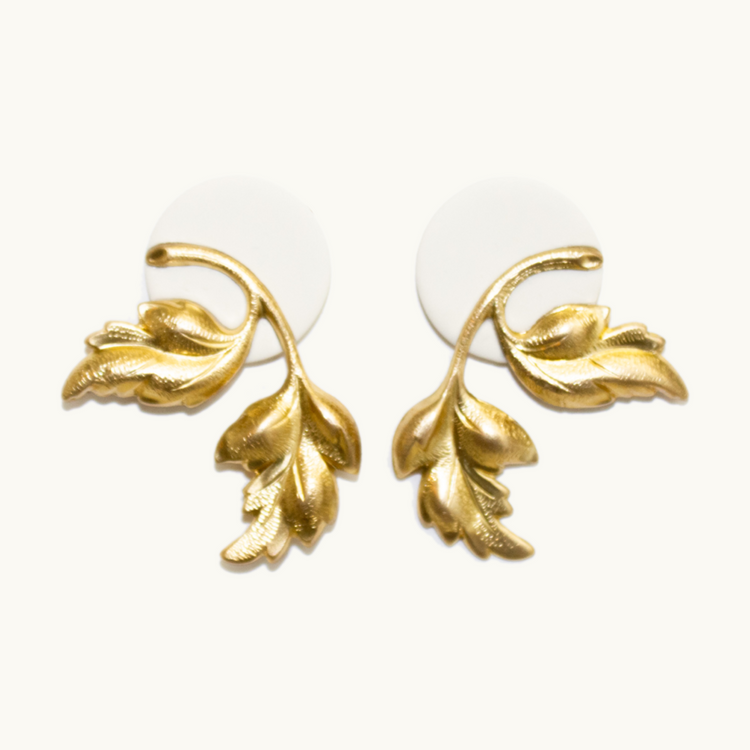 Grecian Leaf Statement Stud Earrings | Grecian Series