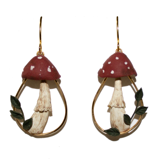 Mushroom Drops | Hand Sculpted Earrings