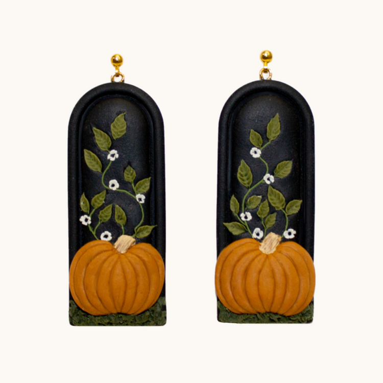 05- Tall Pumpkin Patch Earrings