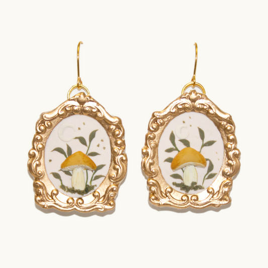 Berry Mushroom Framed Earrings