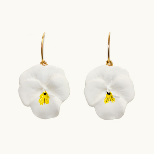 White Violet Hoop Earrings | Wild Violet Series