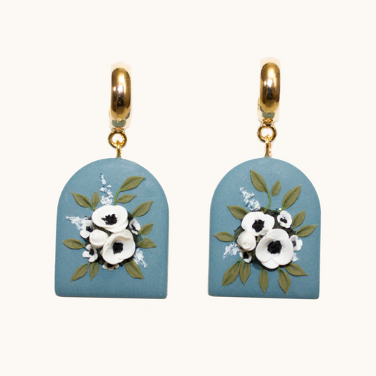 19- Steel Blue Mini Arch Earrings