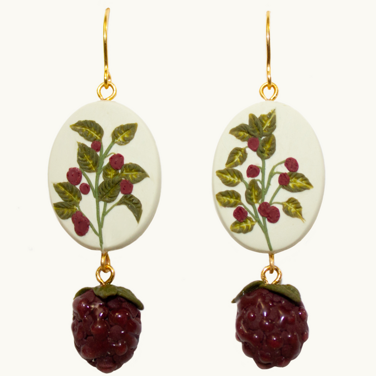 Raspberry Bead Earrings