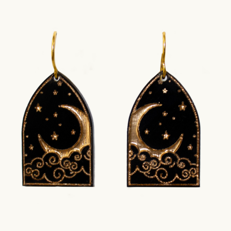 Mini Cloudy Night Sky Earrings