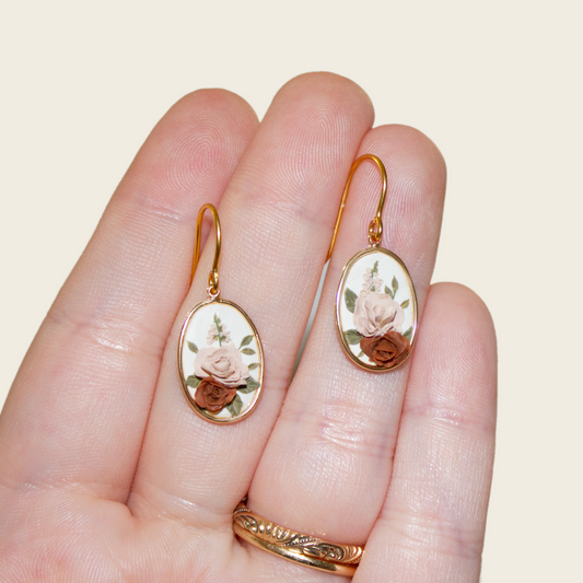 07 | Mini Peony and Rose Earrings