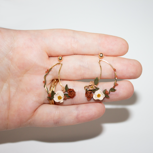 Floral Moon Earrings  | July Mini-Drop