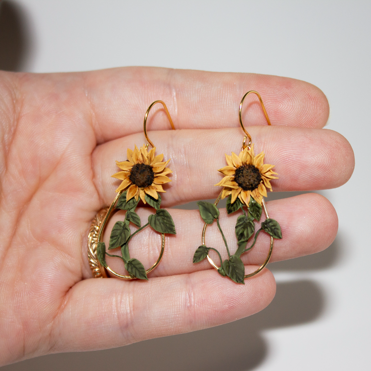 Sunflower Earrings  | July Mini-Drop