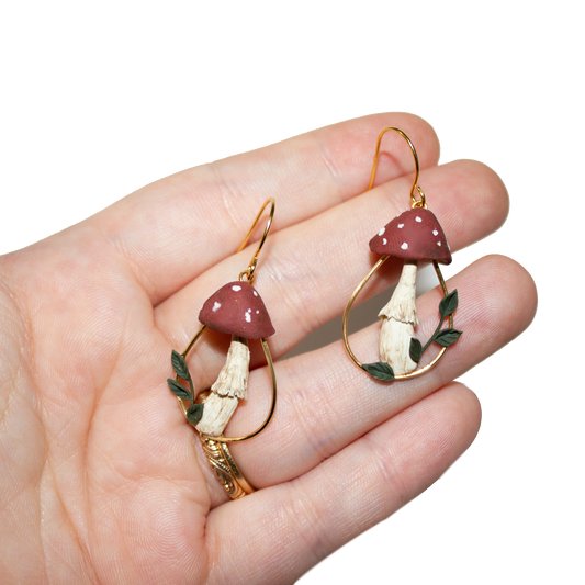 Mushroom Drops | Hand Sculpted Earrings