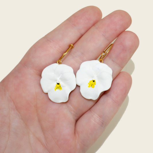 White Violet Hoop Earrings | Wild Violet Series