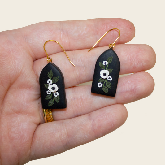 15- Black Cathedral Arch Earrings