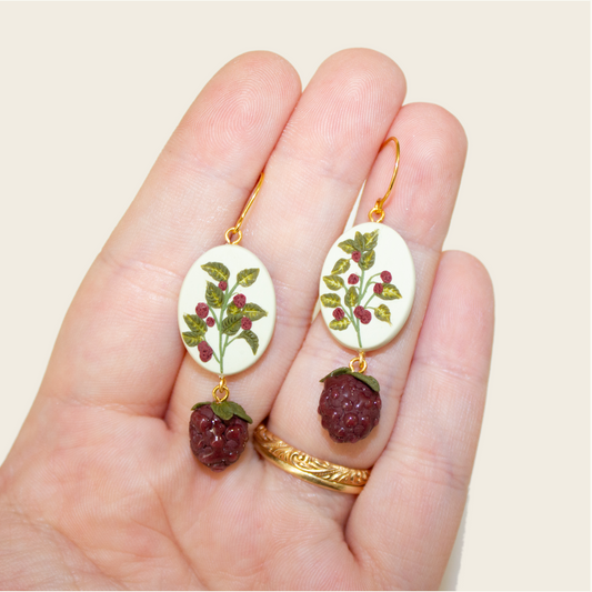 Raspberry Bead Earrings