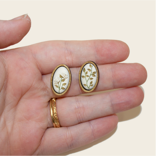 Framed Mini Rose Garden Stud Earrings