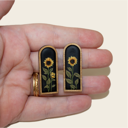 Framed Sunflower Earrings