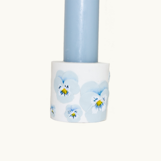 Blue Violet Candlestick Holder Set