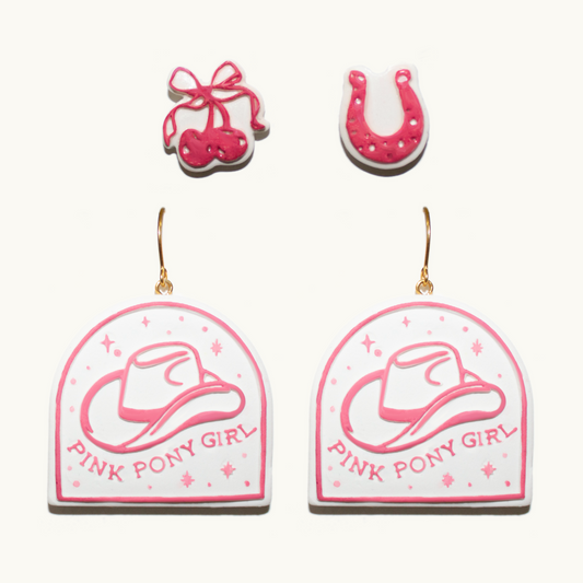 Pink Pony Earring Set  | July 2024
