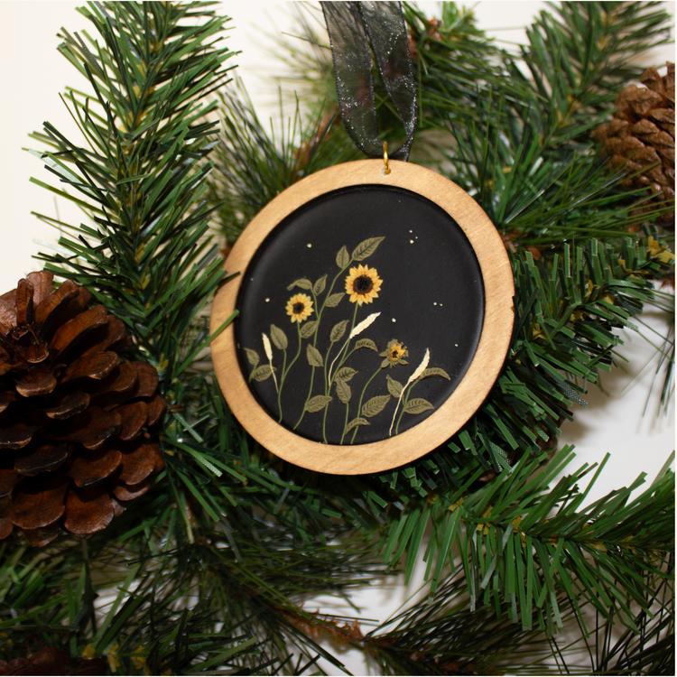 Framed Sunflower Ornament