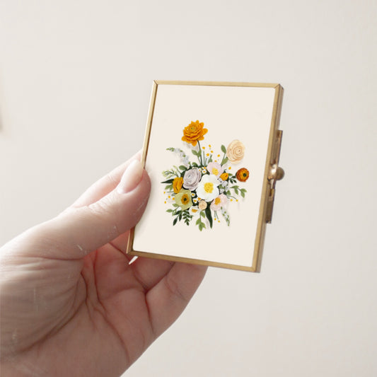 Custom Bouquet Frame | Small Gold Rectangle