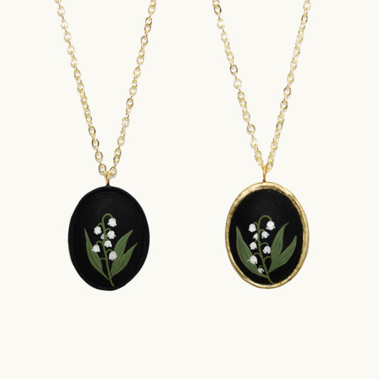Lily of the Valley Necklace | Black and White Series