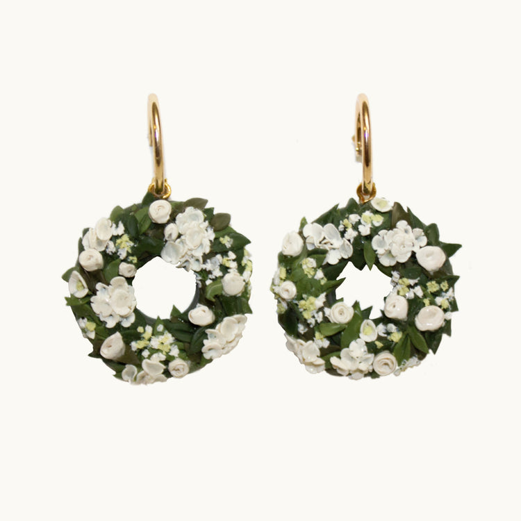Hydrangea + Rose Wreath Earrings | Wreath Series