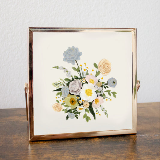 Custom Bouquet Frame | Gold Square