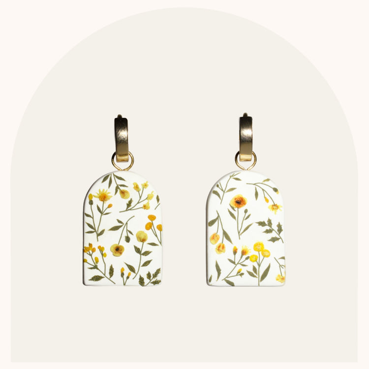 Floral Slab Pattern Earrings