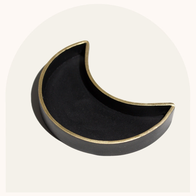 Moon Phase Dish | Black + Gold