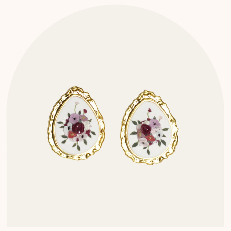 Drops | Gold Inlay Bouquet Studs