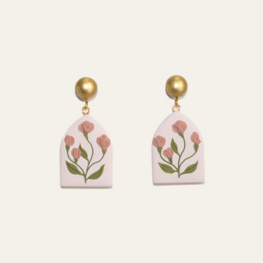 Rosy Pattern Dome Earrings | March 2023