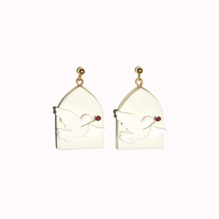 Dove + Rose Earrings - Valentine's Day 2023