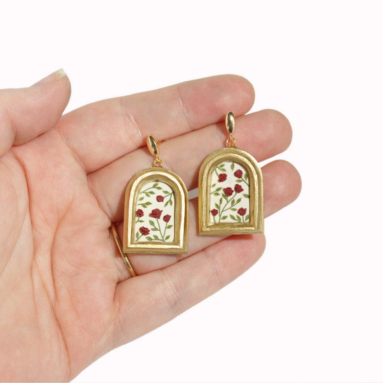 Framed Rose Earrings - Valentine's Day 2023