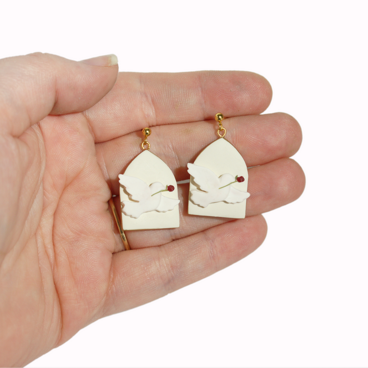 Dove + Rose Earrings - Valentine's Day 2023